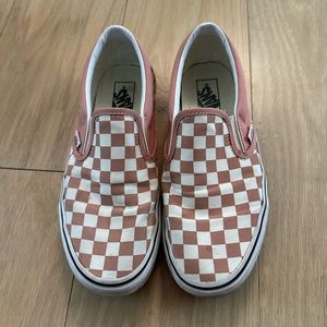 Vans pink and white checkered